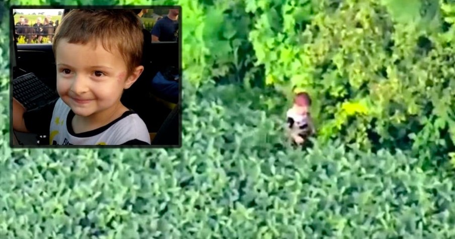 Here's the Incredible Moment a Helicopter Rescue Team Found a Missing 3-Year-Old in a Field