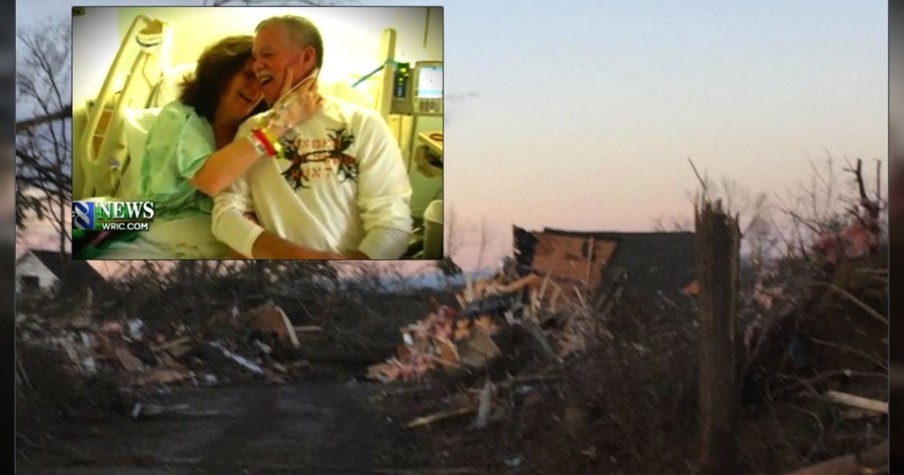 During A Powerful Tornado, A Couple Is Kept Safe By The Hand Of GOD!