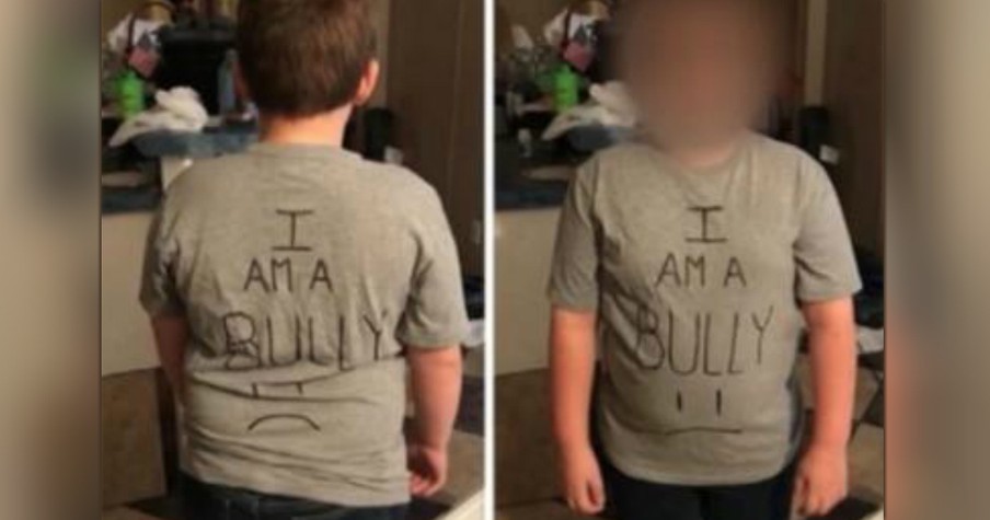 Mom Teaches Son A Lesson Using 'I Am A Bully' Shirt And Comes Under Fire