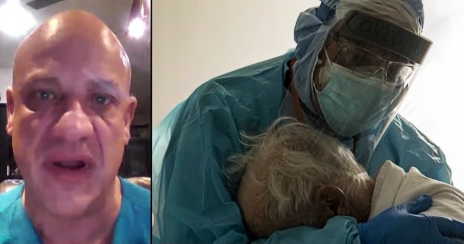 Heart-Wrenching Image of a Doctor Holding an Elderly Patient Goes Viral