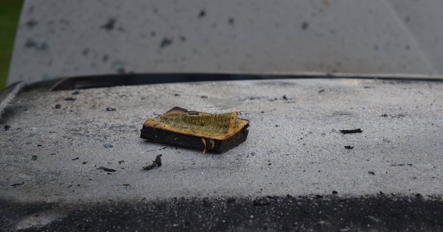 Intense Fire Completely Burns Car Except For The Bible Inside