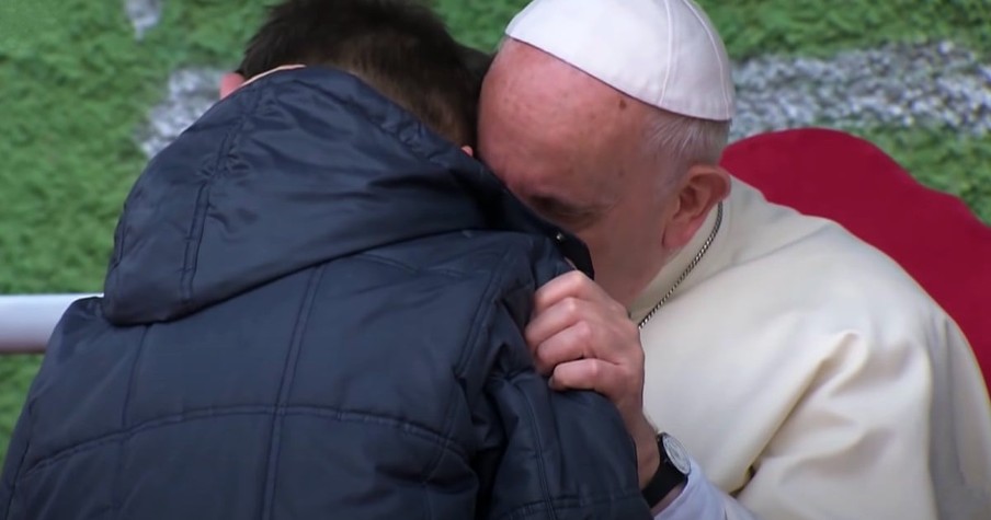 Scared Little Boy Whispers Question, 'Is My Dad in Heaven' to Pope Who Responds