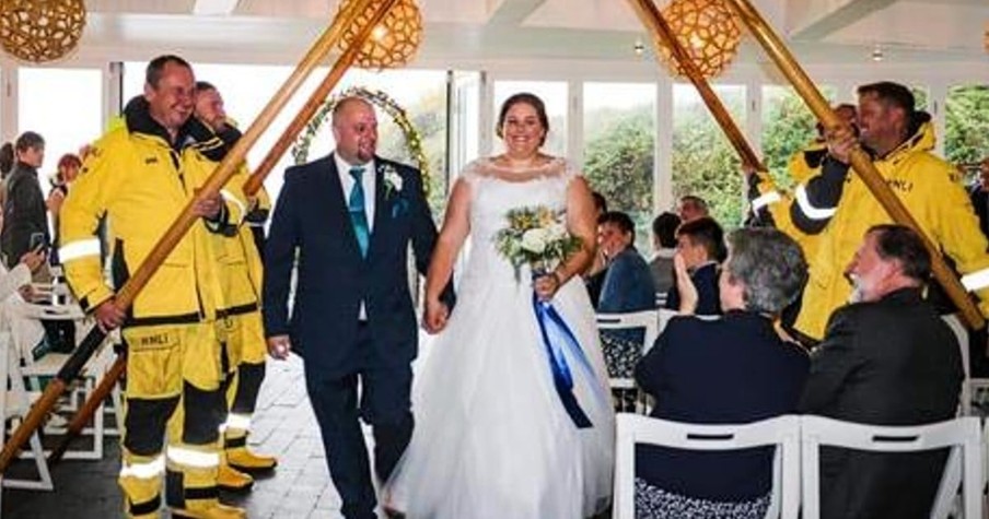 Lifeboat Volunteers' Pagers Go Off At Wedding And They Must Dash Out To Save 6 People