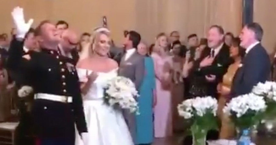 Marine And His Bride Stop Wedding To Worship The Lord