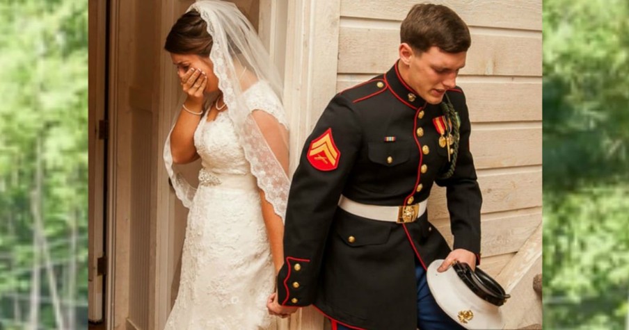 Viral Photo Of Marine Praying With Bride Shows Wedding Day Tradition More Couples Should Use