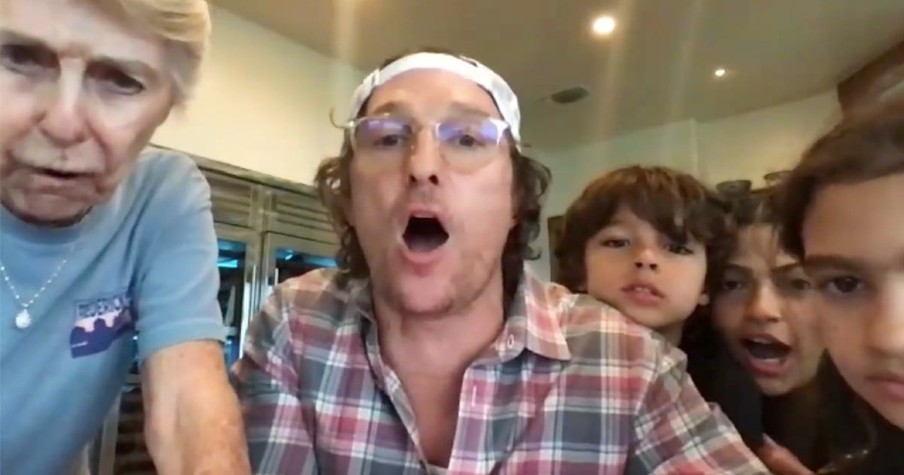 Matthew McConaughey, Wife, And Kids Delight Seniors With Unexpected Virtual Game Of Bingo