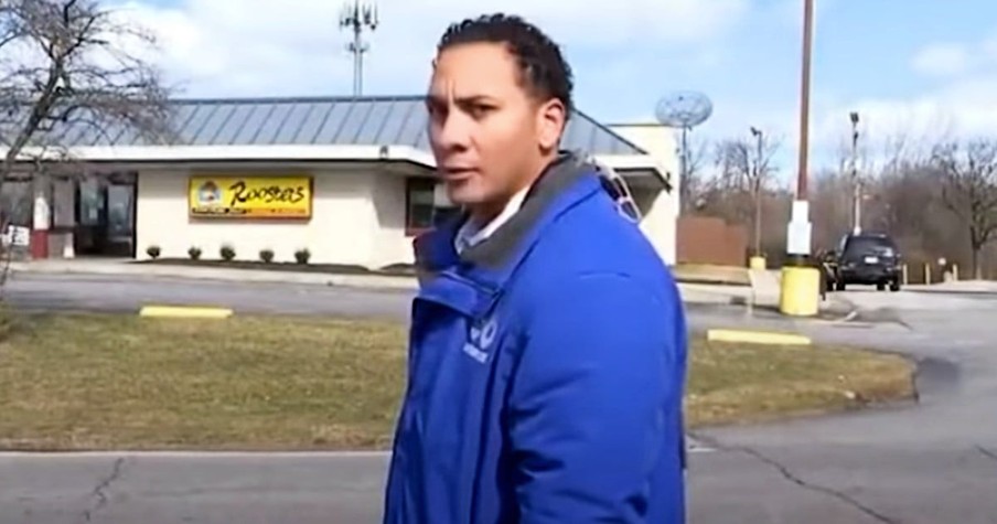 Son Tries To Film A News Report For TV But Gets Interrupted When His Mom Stops By To Say Hi