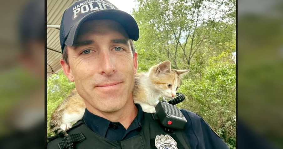 Police Officer Responds To Call And Ends Up Going Home With A New Addition To His Family