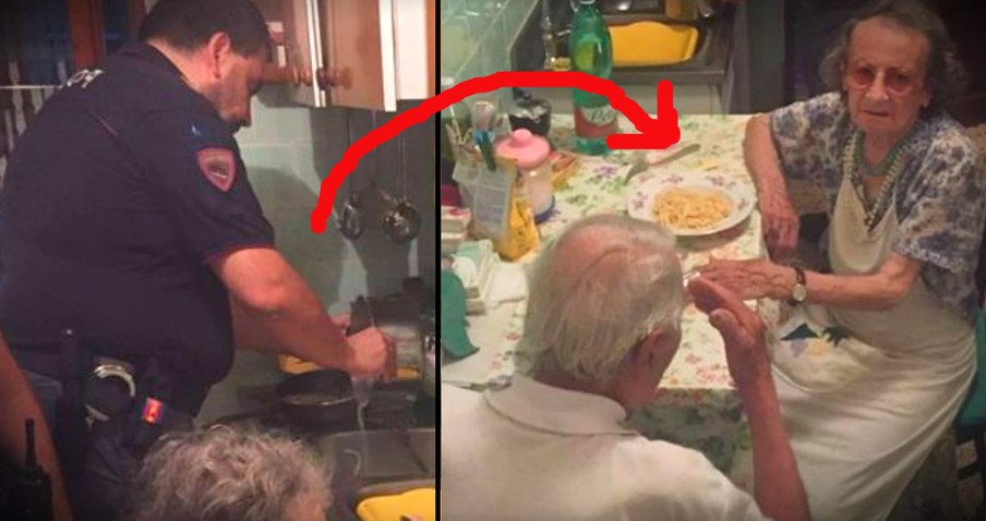 Police Called To An Apartment Drop Everything To Spend A Meal With A Lonely Elderly Couple