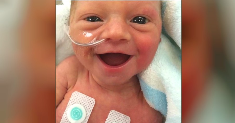 Premature Baby's Joyous Smile Gives Parents Hope For A Miracle