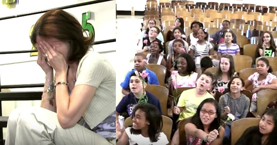 School Choir Will Bring You To Tears Singing For Their Teacher Fighting Cancer