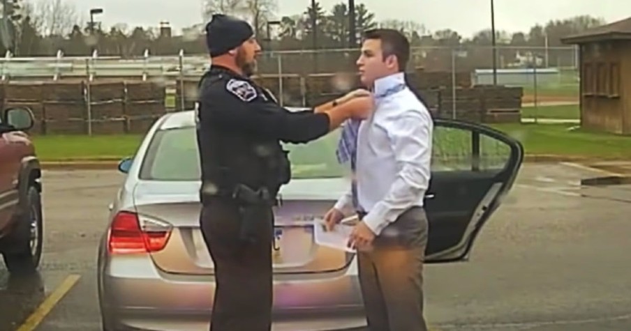 Cameras Rolled As Police Officer Realizes the Student He Pulled Over for Speeding Needs Help