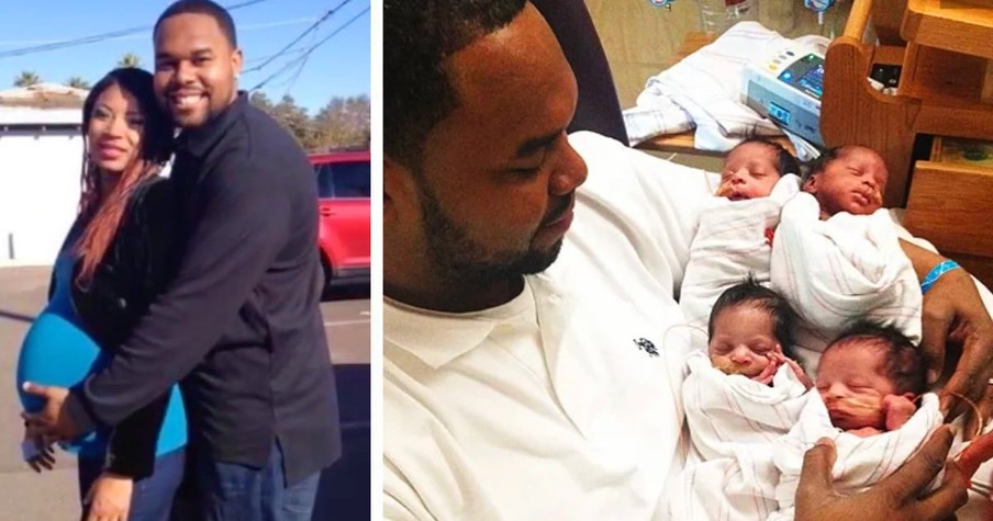 Wife Dies Before Quadruplets' Names Are Even Decided And Brave Dad Raises Them Alone