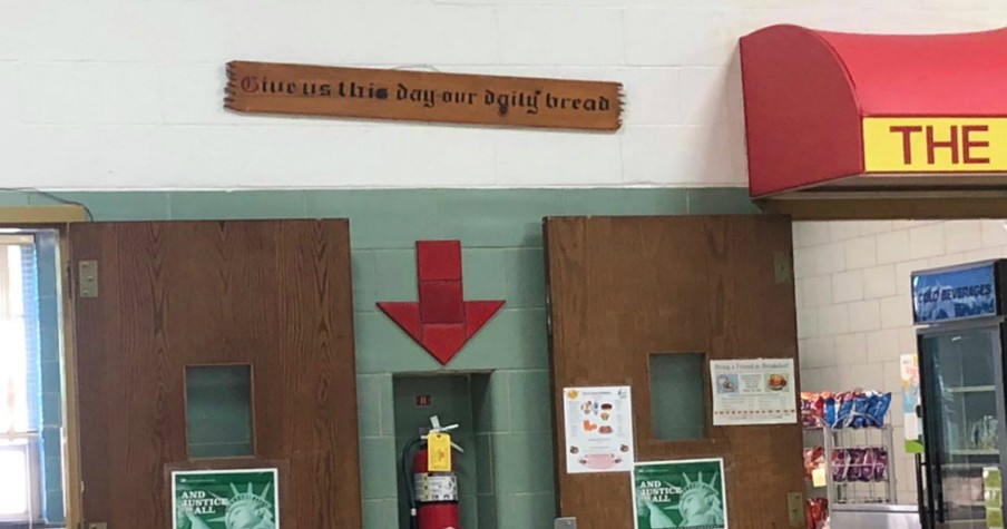 Atheist Group Accuses School Of 'Religious Brainwashing' Over Tiny 'Daily Bread' Sign