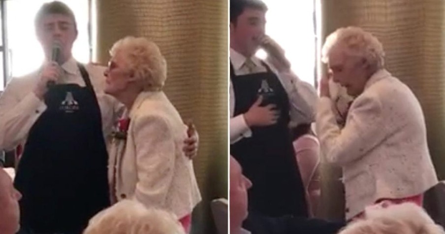 Singing Waiter Serenades Grandma And Moves Her To Tears