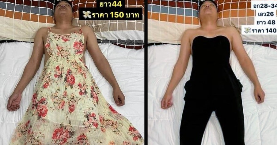 Wife Turns Sleeping Husband Into Viral Sensation When She Uses Him as Clothes Model