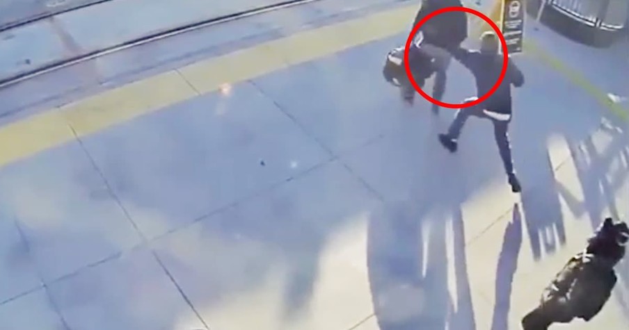 Stranger Heroically Saves Blind Man From Getting Hit By A Train