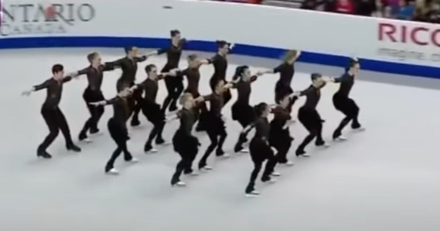 16 Skaters Step Onto The Ice And Stun With An Incredible Synchronized Ice Skating Routine