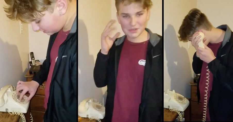 Mom Loses It As Her Teen Son Tries To Call Her On A Rotary Phone