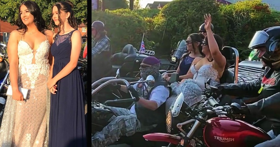 Teenage Girl with Aspergers Felt 'Worthless' Then Hundreds of Bikers Came to Take Her to Prom