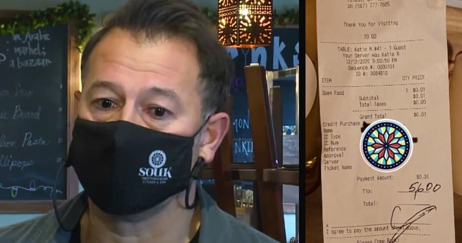 Customer Leaves Restaurant Owner In Tears By Leaving $5,600 Tip For The Entire Staff