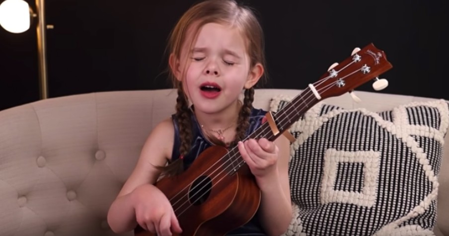 6-Year-Old Claire Crosby's Ukulele Cover Of 'Can't Help Falling In Love'