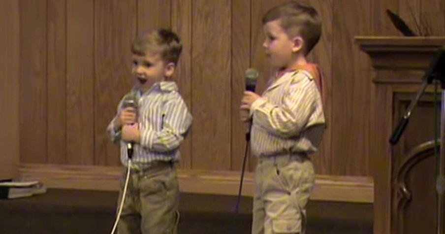 'Up From The Grave He Arose' 2 Adorable Brothers Sing Classic Hymn