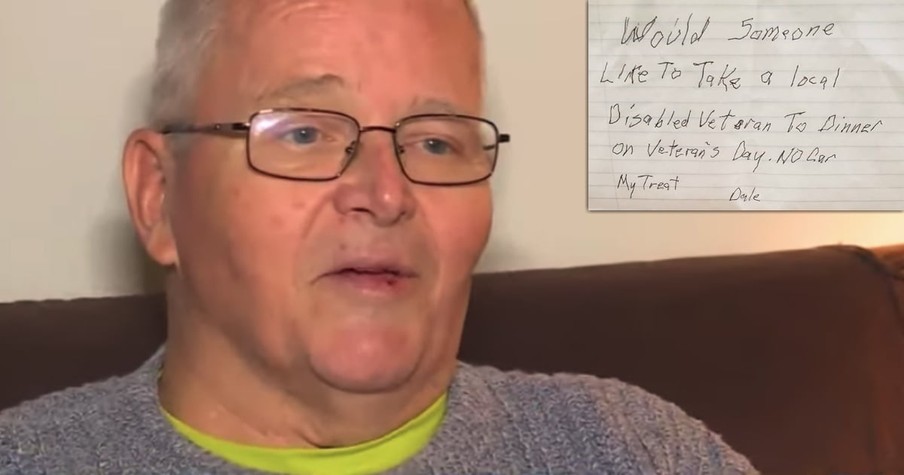 Veteran's Day Dinner Plea Goes Viral After Note From Lonely Disabled Vet Gets Shared Online