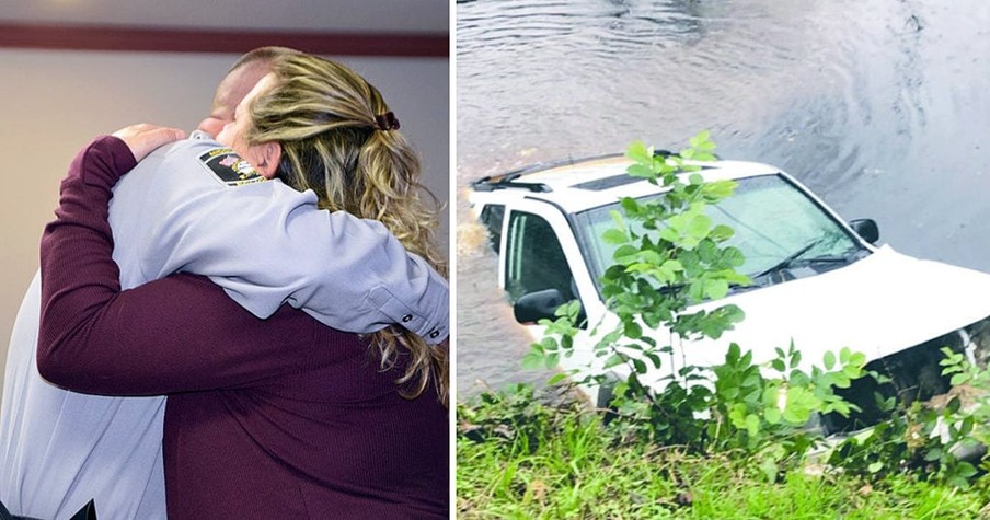 God Sends Angel To Save Woman Trapped With No Escape In Sinking Car