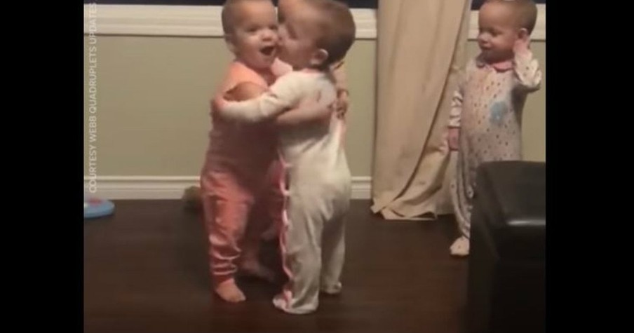 Precious Quadruplets Cannot Stop Hugging Each Other