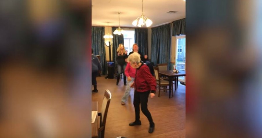 Groovin' Granny Steals The Show With Her Own Dance Moves At A Birthday Party