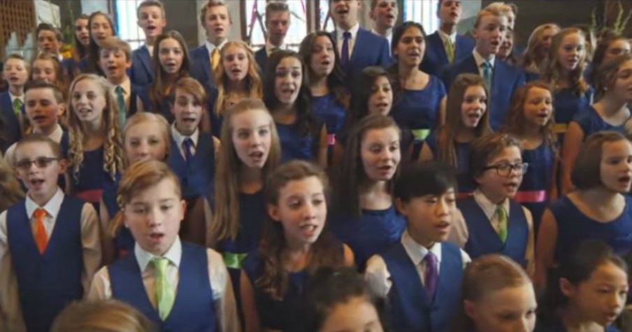 Children's Choir Sings A Song With An Encouraging Message