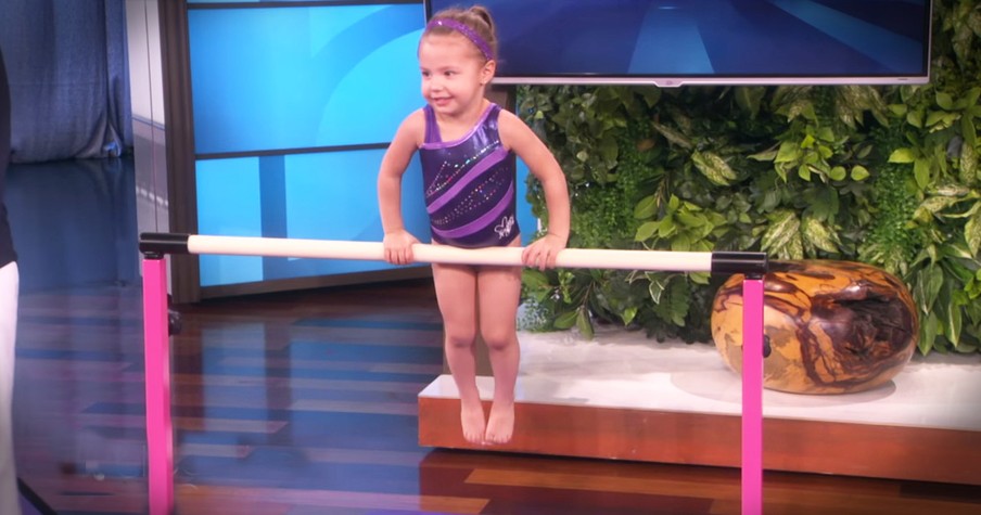 Gymnastics Prodigy, 3-Year-Old, Emma Wows on Ellen