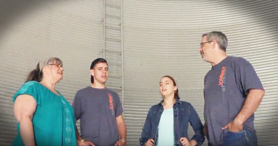 Christian Family Sings 'What a Friend We Have in Jesus' in a Silo