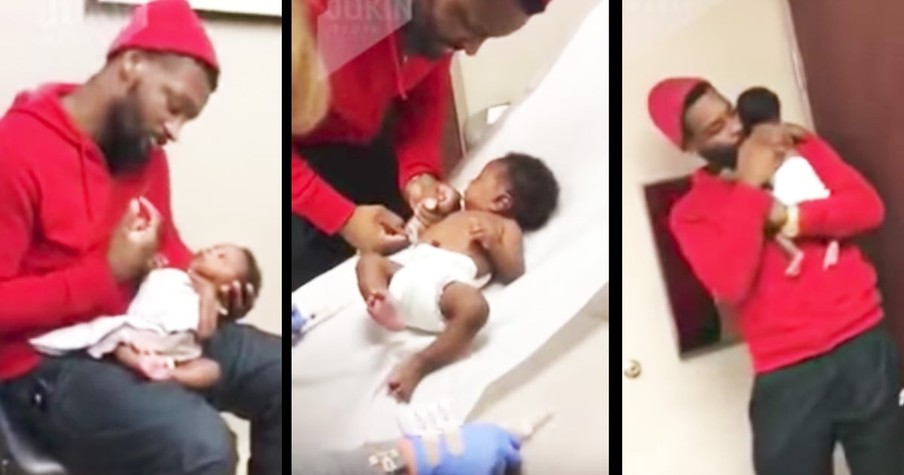 Dad Goes Viral Because Of How He Acts During His Son's Shots