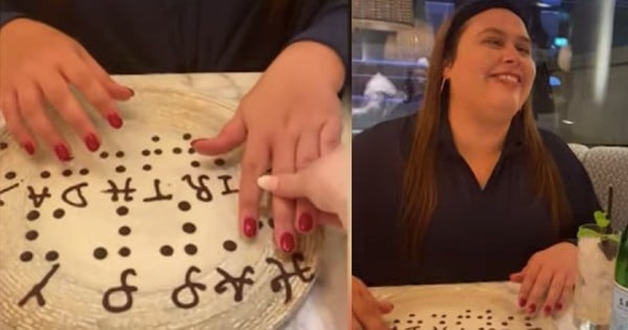 Restaurant Writes 'Happy Birthday' in Braille for Blind Woman and It Leaves Her in Tears