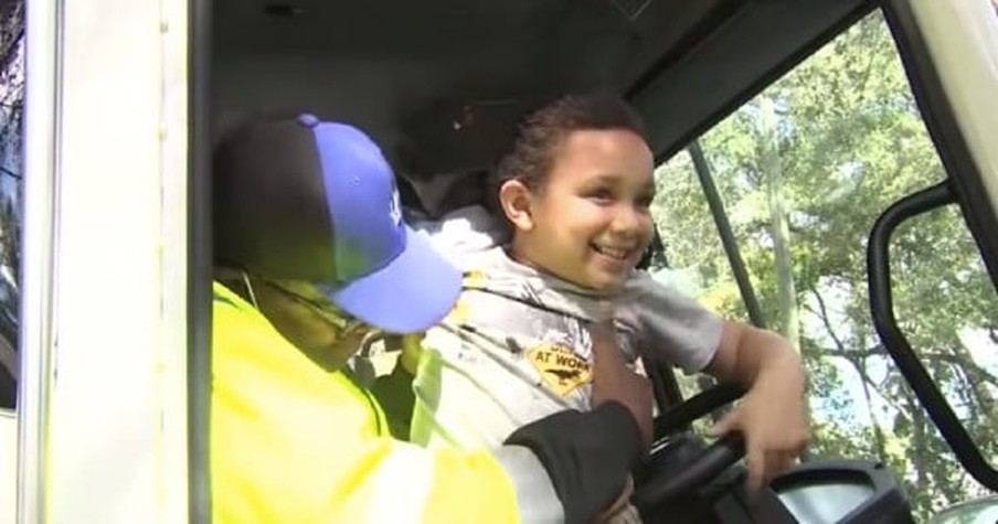 Garbage Man Checks His Surveillance Camera Just In Time To Save A 7-Year-Old Boy