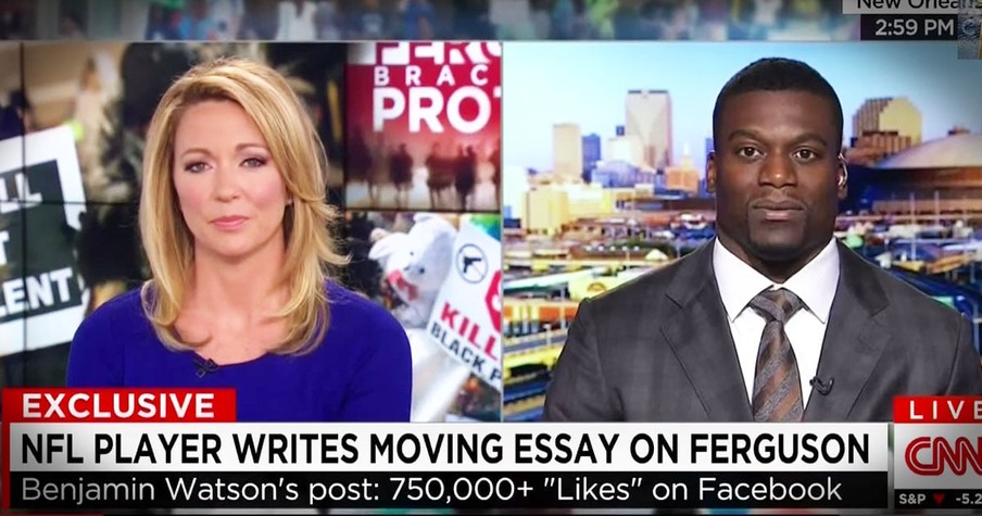 Christian Benjamin Watson Is Discussing Jesus On CNN When The Feed Gets Lost