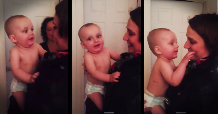 10-Month-Old Baby Meets His Mom's Twin For The First Time