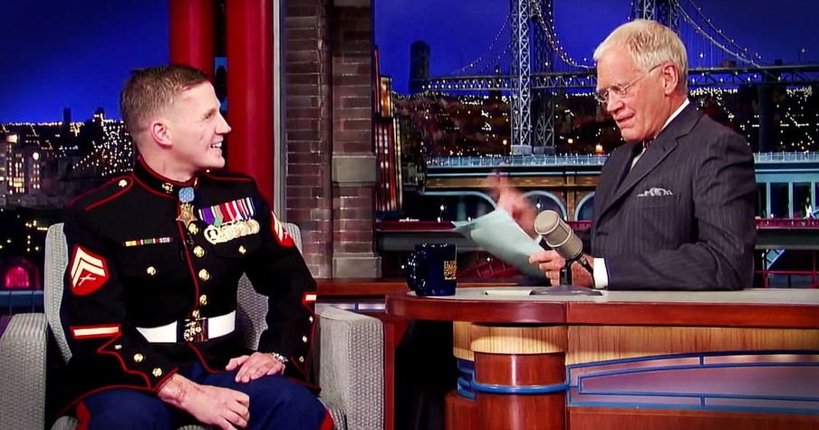 Marine Kyle Carpenter Is On David Letterman For His Medal Of Honor