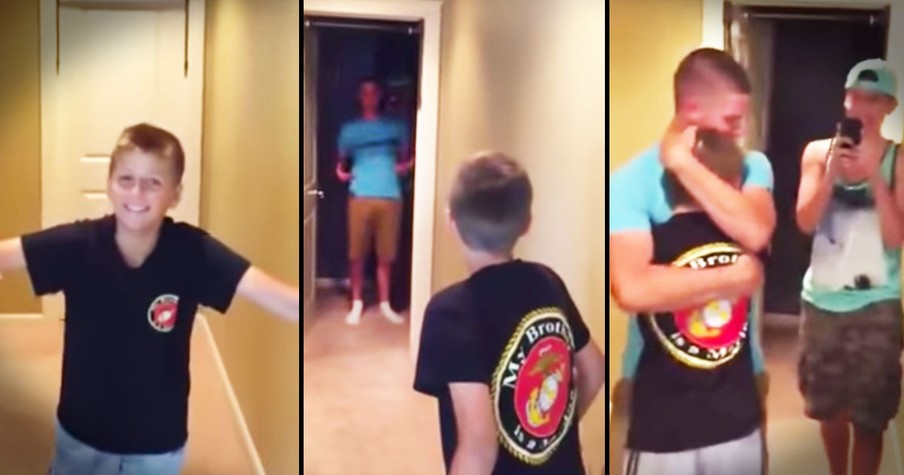 Marine Surprises Baby Brother