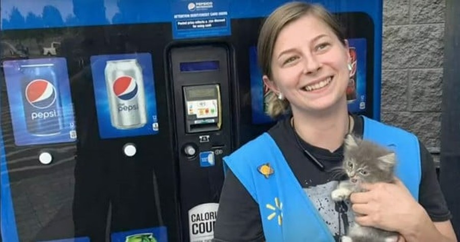 Walmart Employee Hears Cries Coming From Vending Machine And Jumps Into Action