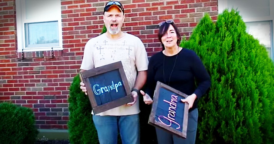 Surprise Pregnancy Announcement For New Grandparents