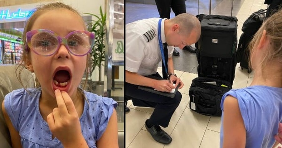 Little Girl Is Distraught After She Loses Tooth On Plane, Then A Pilot Steps In