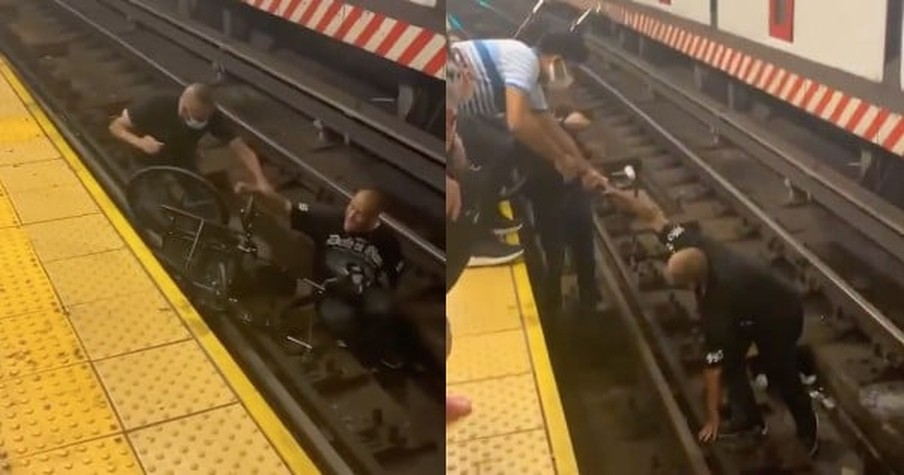 Good Samaritan Races to Save Man in Wheelchair on Subway and Cameras Caught It All