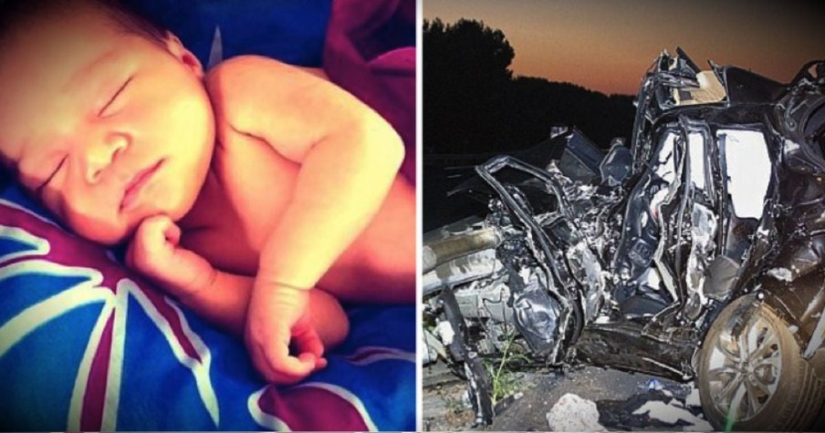 Heroic Father Protects His Sweet Baby During This Horrific Wreck