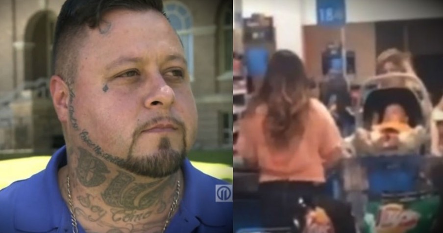 ‘Tough Guy’ With Tattoos Steps Up To Help A Struggling Mom At Walmart