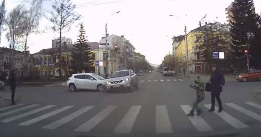 Pedestrians Almost Got Hit and It Was Caught on Camera