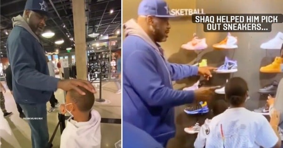 Shaq Spots Crying Kid At Store And After Schooling Him, Blesses Him With New Shoes