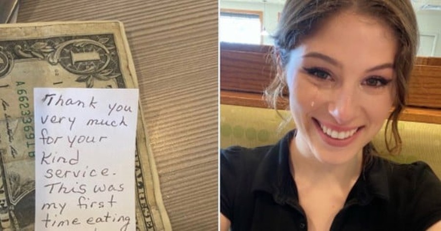 Waitress Gets A Note From A Widow Dining Alone And It Has Her In Tears